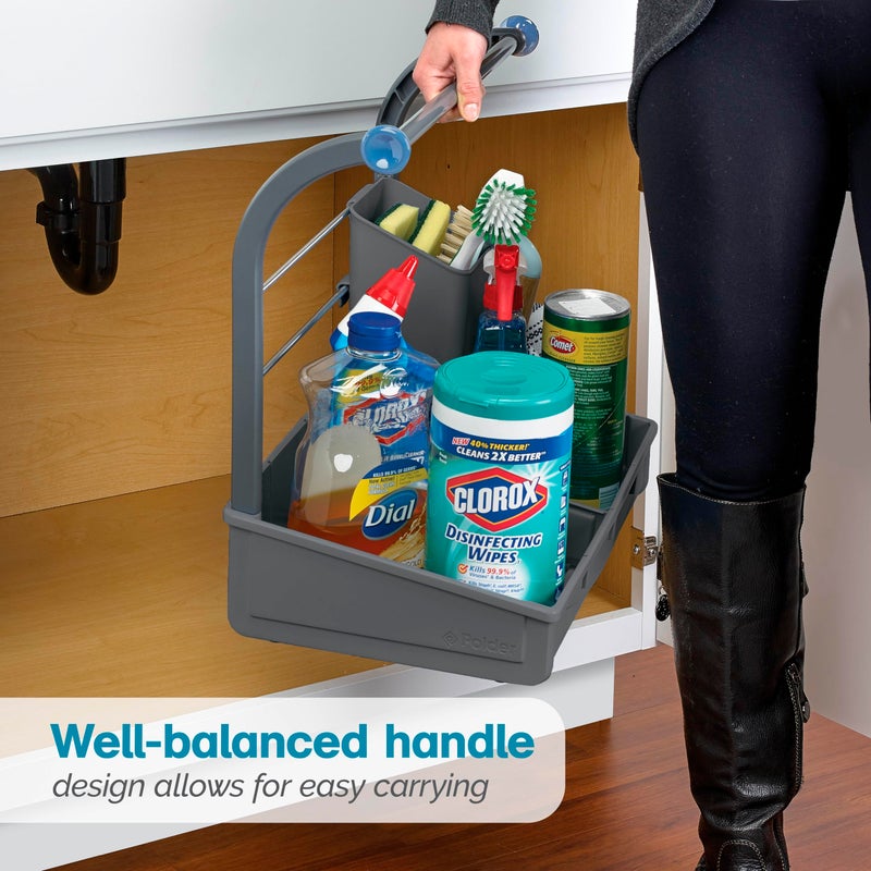 Polder Under Sink Storage Caddy, Kitchen and Bathroom Organization and Storage with Tray, Easy-to-Assemble, 16.75" x 10.5" x 16.5" - Image 5